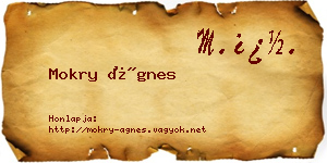 Mokry Ágnes névjegykártya
