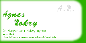 agnes mokry business card